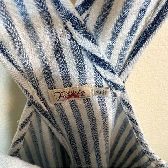 Faherty Topsail Overalls Women’s XS Light Wash Striped Railroad Western Cowgirl - Picture 8 of 14